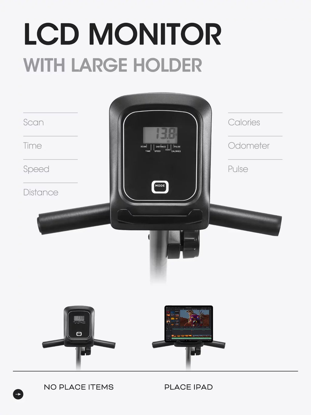 Recumbent Exercise Bike Indoor Stationary Exercise Bike for Home Use with Pluse Monitor/Tablet Holder