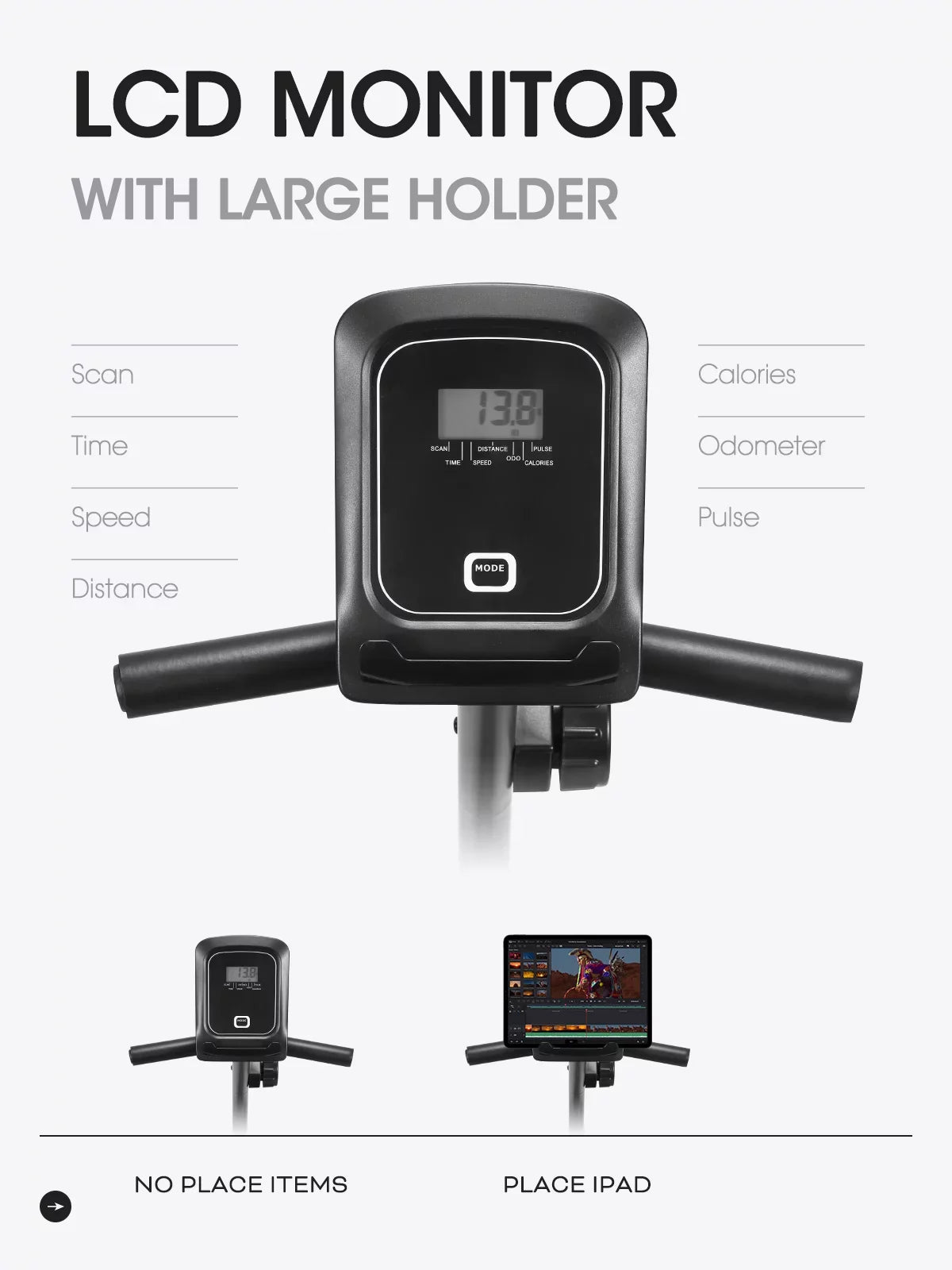 Recumbent Exercise Bike Indoor Stationary Exercise Bike for Home Use with Pluse Monitor/Tablet Holder